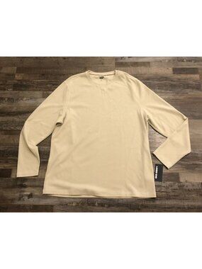 Land's End Mens XL Beige Long Sleeve Crewneck Shirt New with Tags